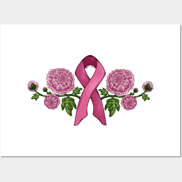 Breast Cancer Support - White Wall Art by SierraAshura